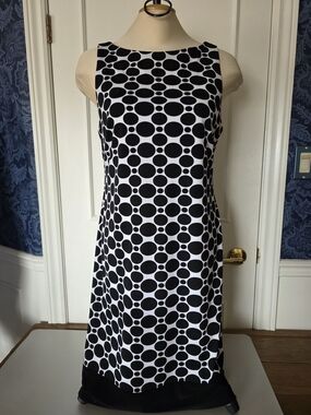 Joseph Ribkoff Black and White Graphic Polka Dot Skirt
